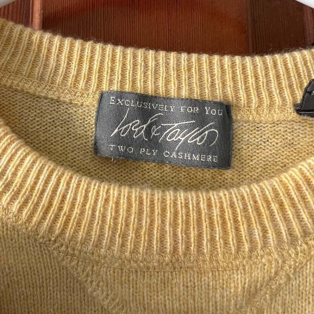 100% Cashmere Sweater Cream Yellow | Two-Ply Cashmere Knit | LoftFashions | L - Picture 5 of 7